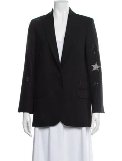 Pre-owned Zadig & Voltaire Graphic Print Blazer In Black