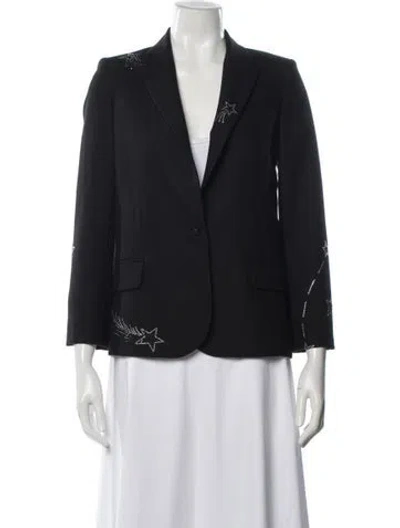 Pre-owned Zadig & Voltaire Graphic Print Blazer In Black