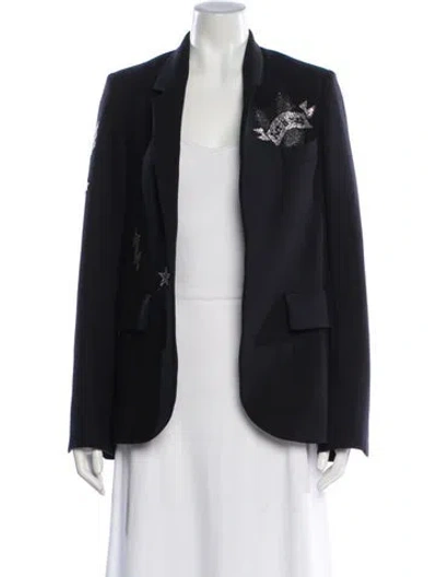 Pre-owned Zadig & Voltaire Graphic Print Blazer In Black