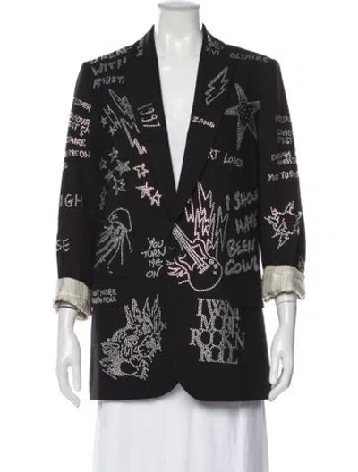 Pre-owned Zadig & Voltaire Graphic Print Blazer In Black
