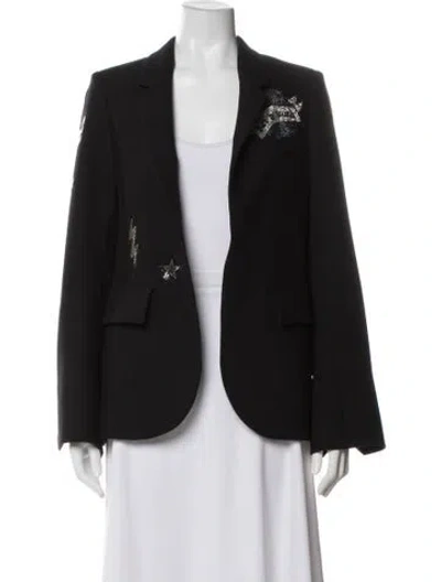 Pre-owned Zadig & Voltaire Graphic Print Blazer In Black