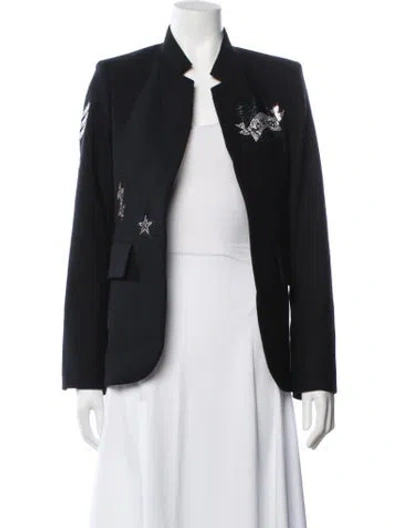 Pre-owned Zadig & Voltaire Graphic Print Blazer In Black