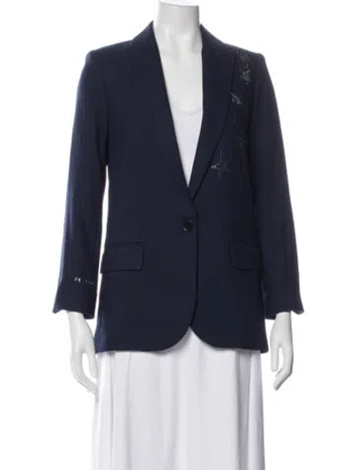 Pre-owned Zadig & Voltaire Graphic Print Blazer In Blue
