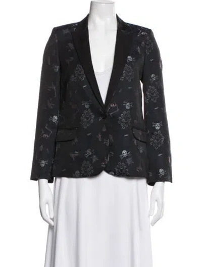 Pre-owned Zadig & Voltaire Graphic Print Blazer In Blue