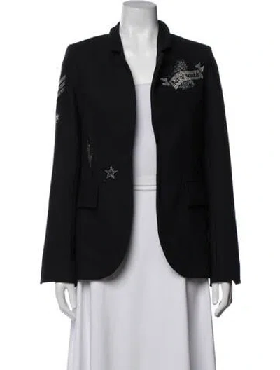 Pre-owned Zadig & Voltaire Graphic Print Blazer In Blue