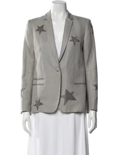 Pre-owned Zadig & Voltaire Graphic Print Blazer In Gray