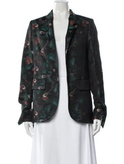 Pre-owned Zadig & Voltaire Graphic Print Blazer In Multi