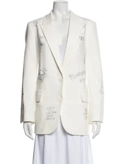Pre-owned Zadig & Voltaire Graphic Print Blazer In Neutrals