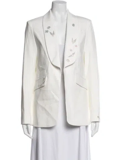 Pre-owned Zadig & Voltaire Graphic Print Blazer In White