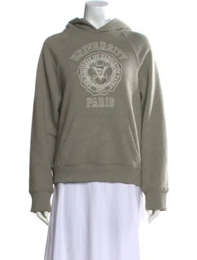 Pre-owned Zadig & Voltaire Graphic Print Crew Neck Hoodie In Green