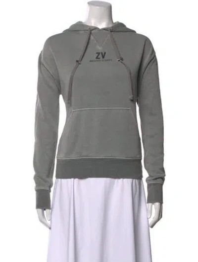 Pre-owned Zadig & Voltaire Graphic Print Crew Neck Hoodie In Grey