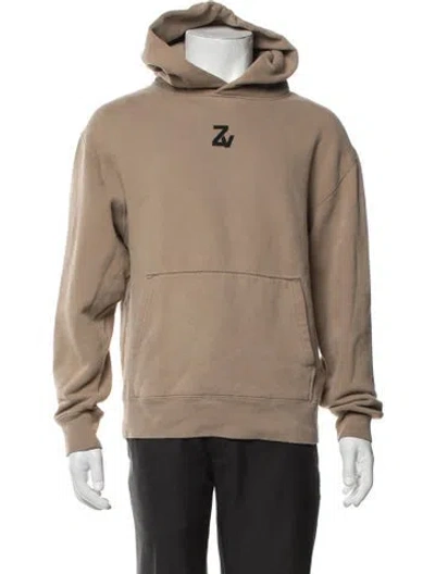 Pre-owned Zadig & Voltaire Graphic Print Crew Neck Hoodie In Neutrals