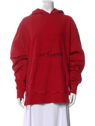 Pre-owned Zadig & Voltaire Graphic Print Crew Neck Hoodie In Red