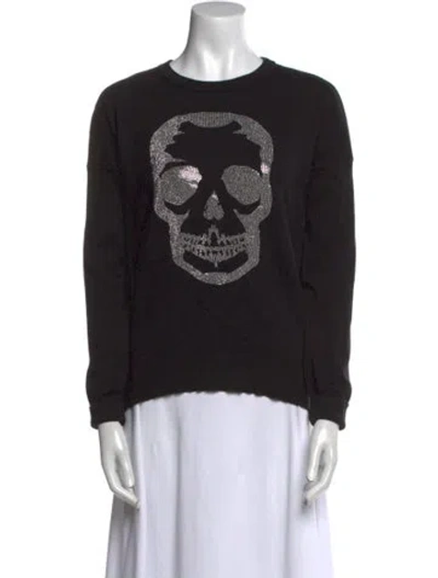 Pre-owned Zadig & Voltaire Graphic Print Crew Neck Sweater In Black