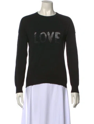 Pre-owned Zadig & Voltaire Graphic Print Crew Neck Sweater In Black
