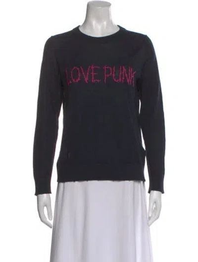 Pre-owned Zadig & Voltaire Graphic Print Crew Neck Sweater In Black
