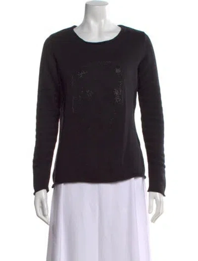 Pre-owned Zadig & Voltaire Graphic Print Crew Neck Sweater In Black