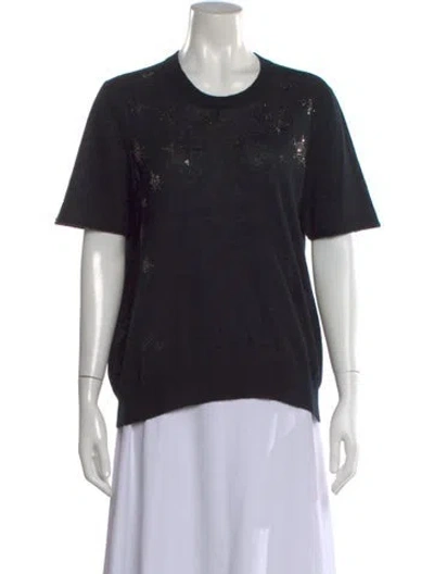 Pre-owned Zadig & Voltaire Graphic Print Crew Neck Sweater In Black