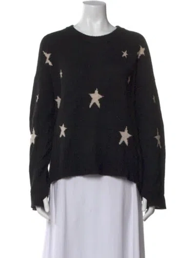 Pre-owned Zadig & Voltaire Graphic Print Crew Neck Sweater In Black