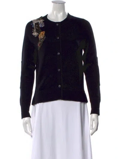 Pre-owned Zadig & Voltaire Graphic Print Crew Neck Sweater In Black