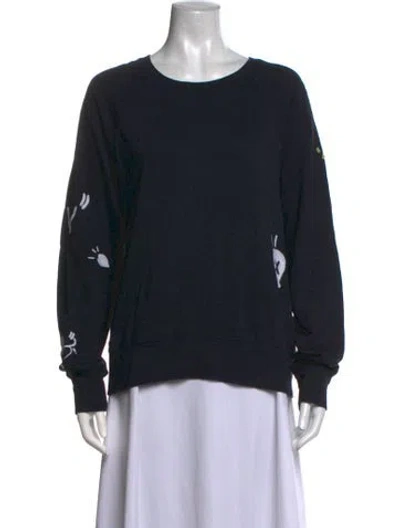 Pre-owned Zadig & Voltaire Graphic Print Crew Neck Sweater In Black