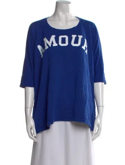 Pre-owned Zadig & Voltaire Graphic Print Crew Neck Sweater In Blue