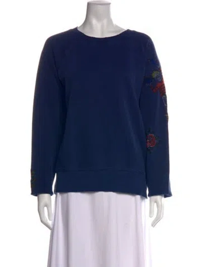 Pre-owned Zadig & Voltaire Graphic Print Crew Neck Sweater In Blue