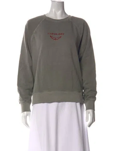Pre-owned Zadig & Voltaire Graphic Print Crew Neck Sweater In Gray