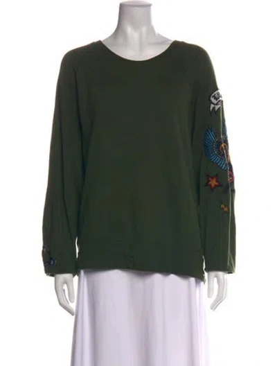 Pre-owned Zadig & Voltaire Graphic Print Crew Neck Sweater In Green