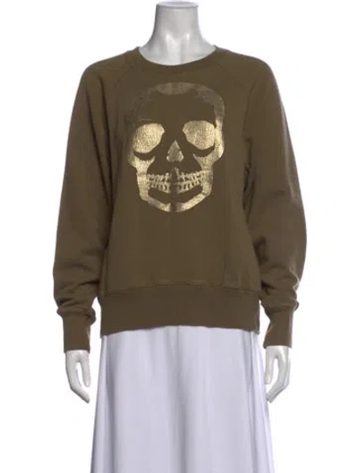 Pre-owned Zadig & Voltaire Graphic Print Crew Neck Sweater In Green