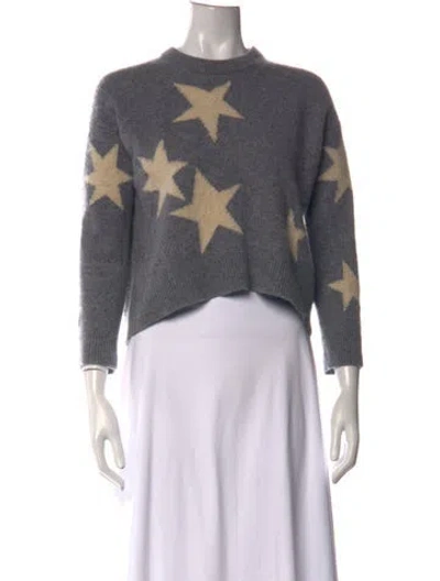 Pre-owned Zadig & Voltaire Graphic Print Crew Neck Sweater In Grey