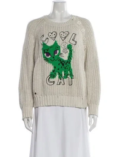 Pre-owned Zadig & Voltaire Graphic Print Crew Neck Sweater In Neutral