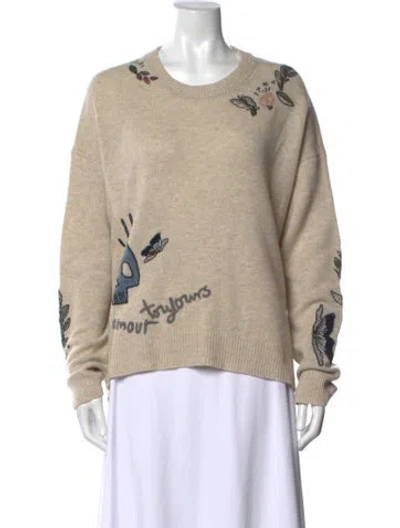 Pre-owned Zadig & Voltaire Graphic Print Crew Neck Sweater In Neutral