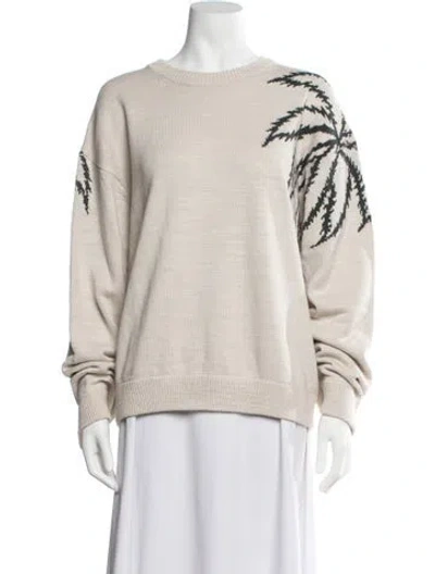 Pre-owned Zadig & Voltaire Graphic Print Crew Neck Sweater In Neutrals