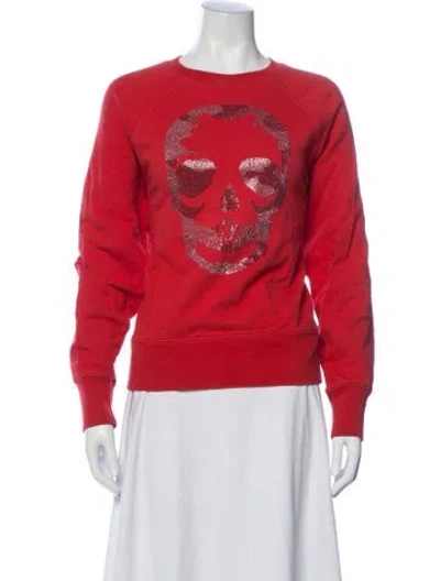 Pre-owned Zadig & Voltaire Graphic Print Crew Neck Sweater In Orange