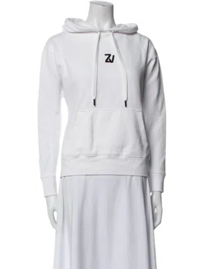 Pre-owned Zadig & Voltaire Graphic Print Crew Neck Sweater In White