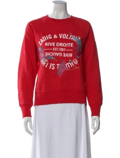 Pre-owned Zadig & Voltaire Graphic Print Crew Neck Sweatshirt