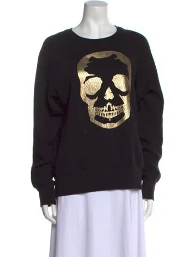 Pre-owned Zadig & Voltaire Graphic Print Crew Neck Sweatshirt In Black