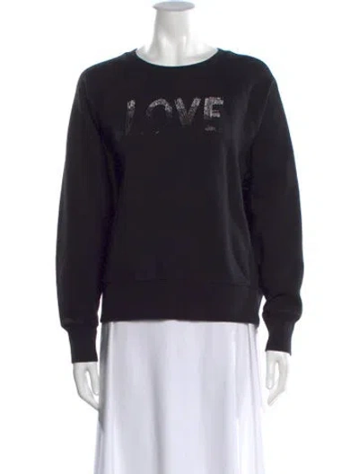 Pre-owned Zadig & Voltaire Graphic Print Crew Neck Sweatshirt In Black