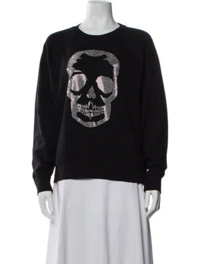 Pre-owned Zadig & Voltaire Graphic Print Crew Neck Sweatshirt In Black