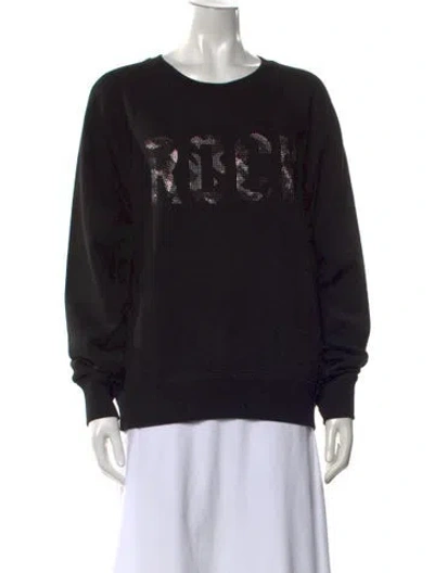 Pre-owned Zadig & Voltaire Graphic Print Crew Neck Sweatshirt In Black