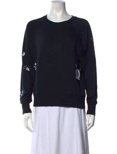 Pre-owned Zadig & Voltaire Graphic Print Crew Neck Sweatshirt In Black