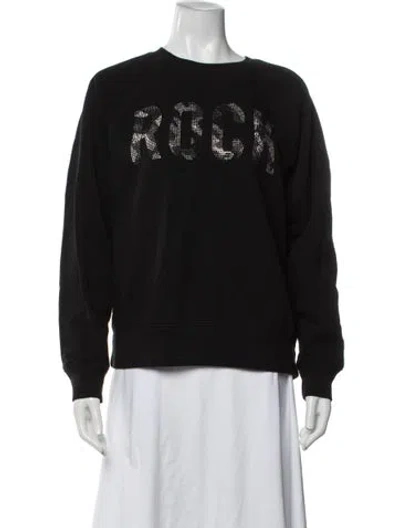 Pre-owned Zadig & Voltaire Graphic Print Crew Neck Sweatshirt In Black