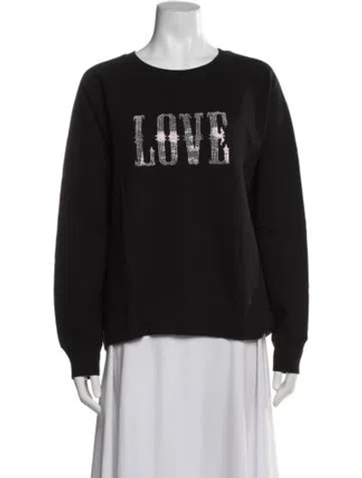 Pre-owned Zadig & Voltaire Graphic Print Crew Neck Sweatshirt In Black/blue