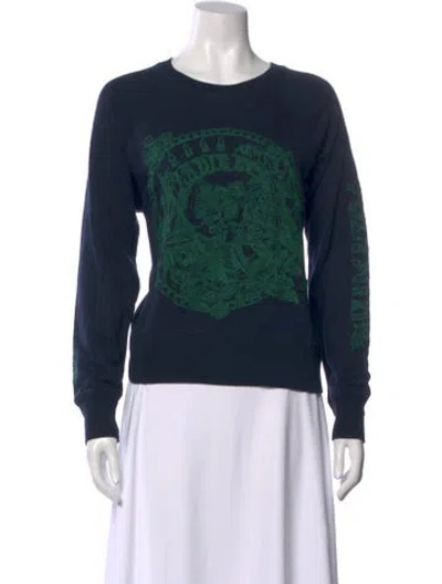 Pre-owned Zadig & Voltaire Graphic Print Crew Neck Sweatshirt In Blue