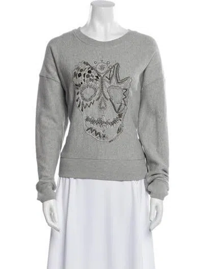 Pre-owned Zadig & Voltaire Graphic Print Crew Neck Sweatshirt In Blue