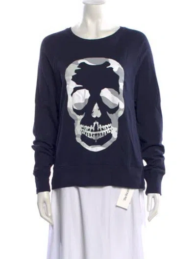 Pre-owned Zadig & Voltaire Graphic Print Crew Neck Sweatshirt In Blue