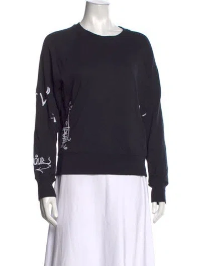 Pre-owned Zadig & Voltaire Graphic Print Crew Neck Sweatshirt In Blue