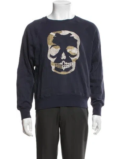 Pre-owned Zadig & Voltaire Graphic Print Crew Neck Sweatshirt In Blue