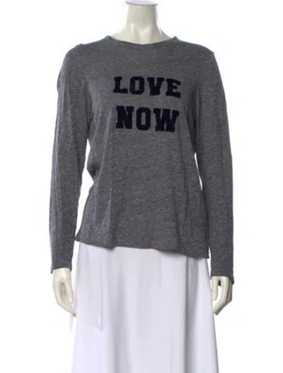 Pre-owned Zadig & Voltaire Graphic Print Crew Neck Sweatshirt In Gray